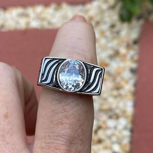 Stainless Steel Animal Design CZ Ring Size 8,9,10